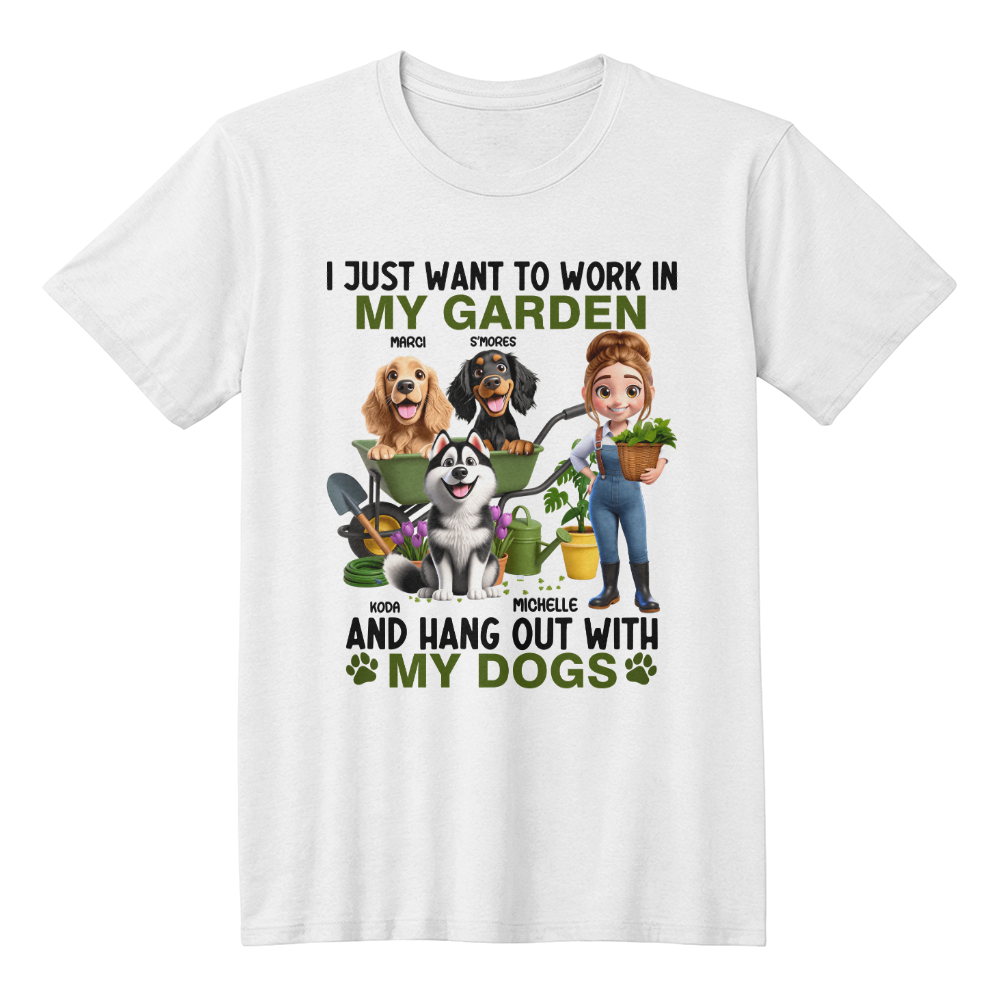 Garden with my Dogs T Shirt Custom Names