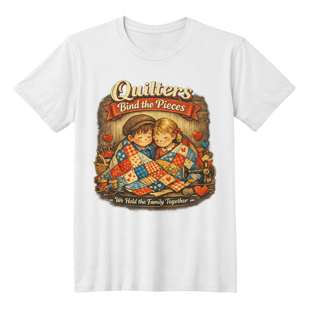 Quilters Bind the Pieces Sewing T-Shirt