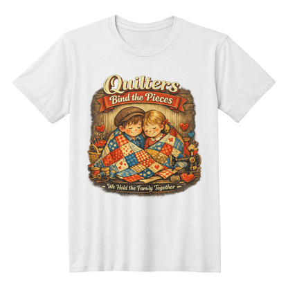 Quilters Bind the Pieces Sewing T-Shirt