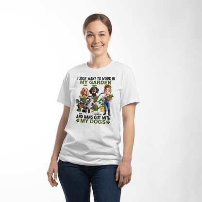 Garden with my Dogs T Shirt Custom Names