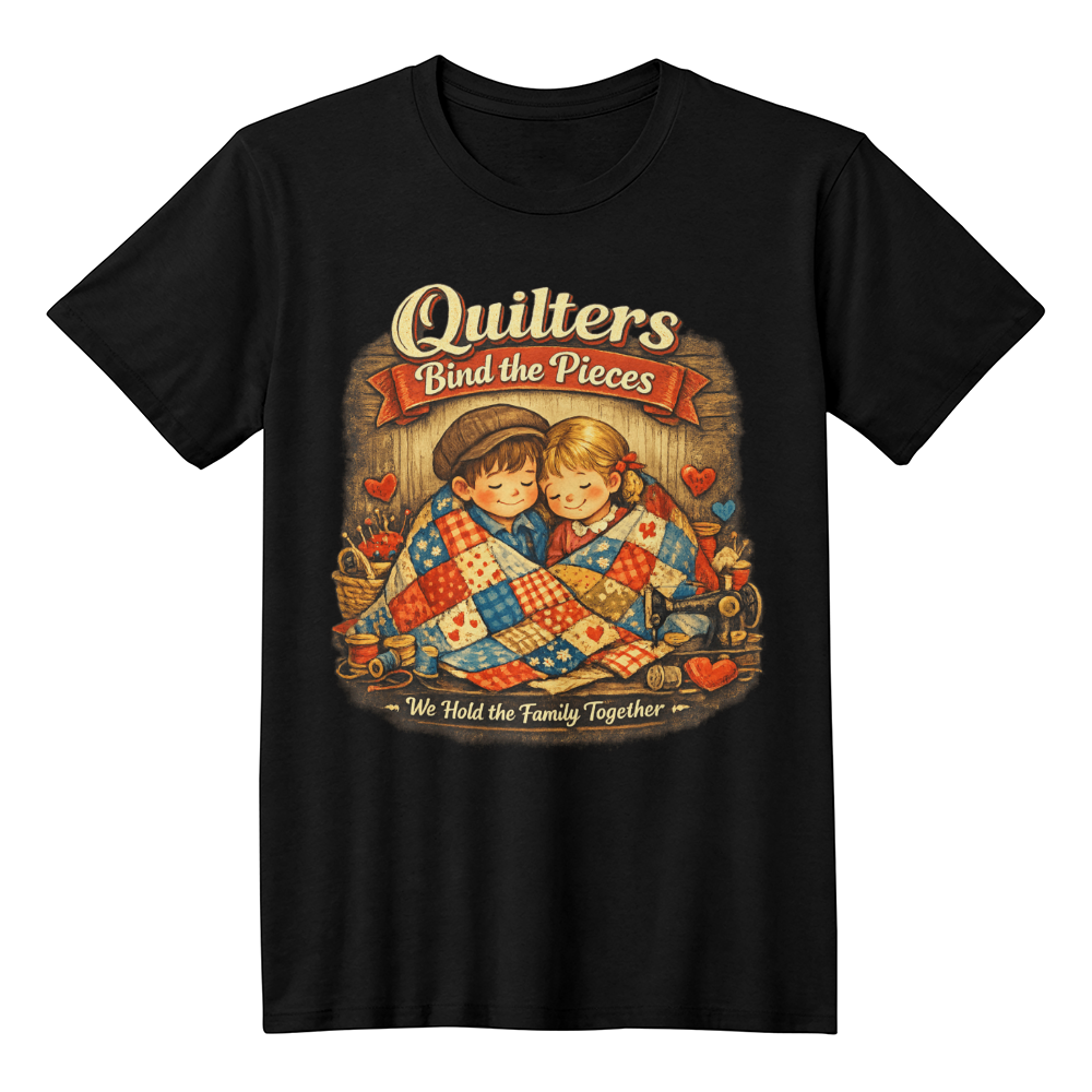 Quilters Bind the Pieces Sewing T-Shirt
