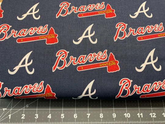 Atlanta Braves cotton fabric MLB Baseball fabric - Mary Jo Fabrics