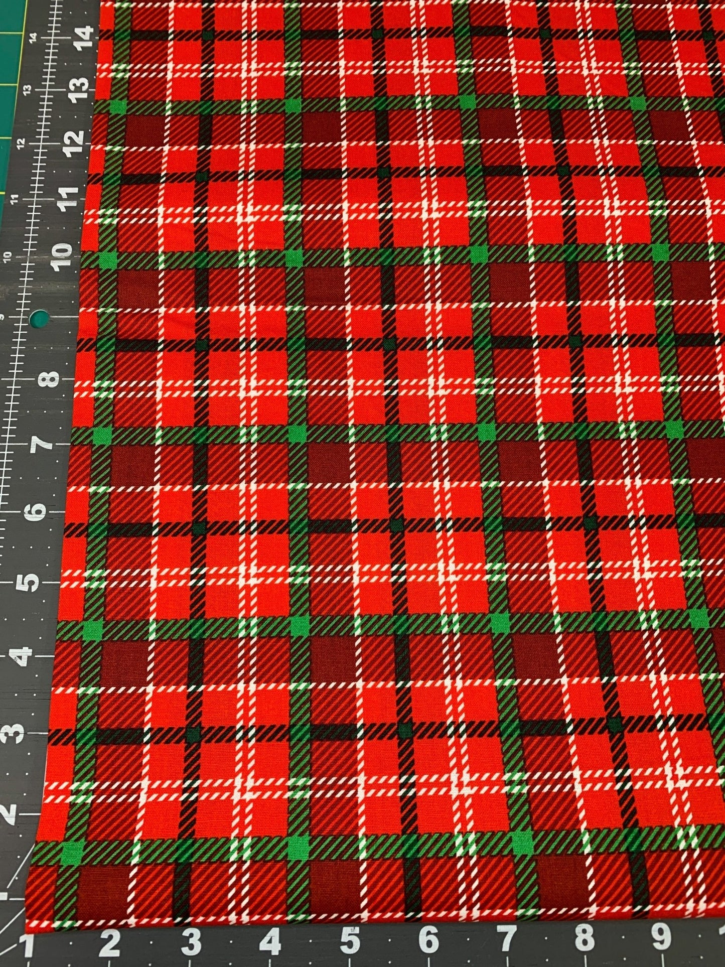 Atwood Plaid fabric DX - 2373 Red Green plaid fabric - Mary Jo Fabrics