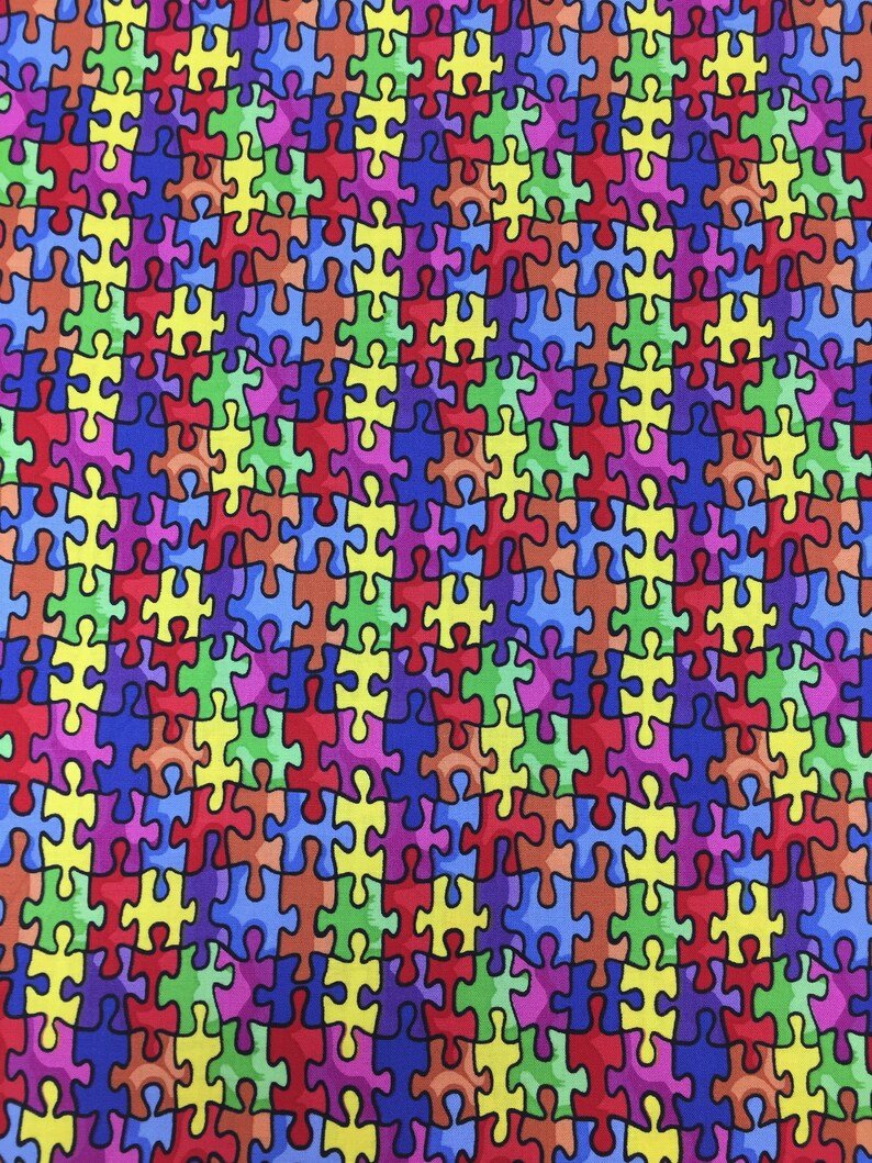 Prime color jigsaw fabric 19596 game Puzzle fabric – Mary Jo Fabrics