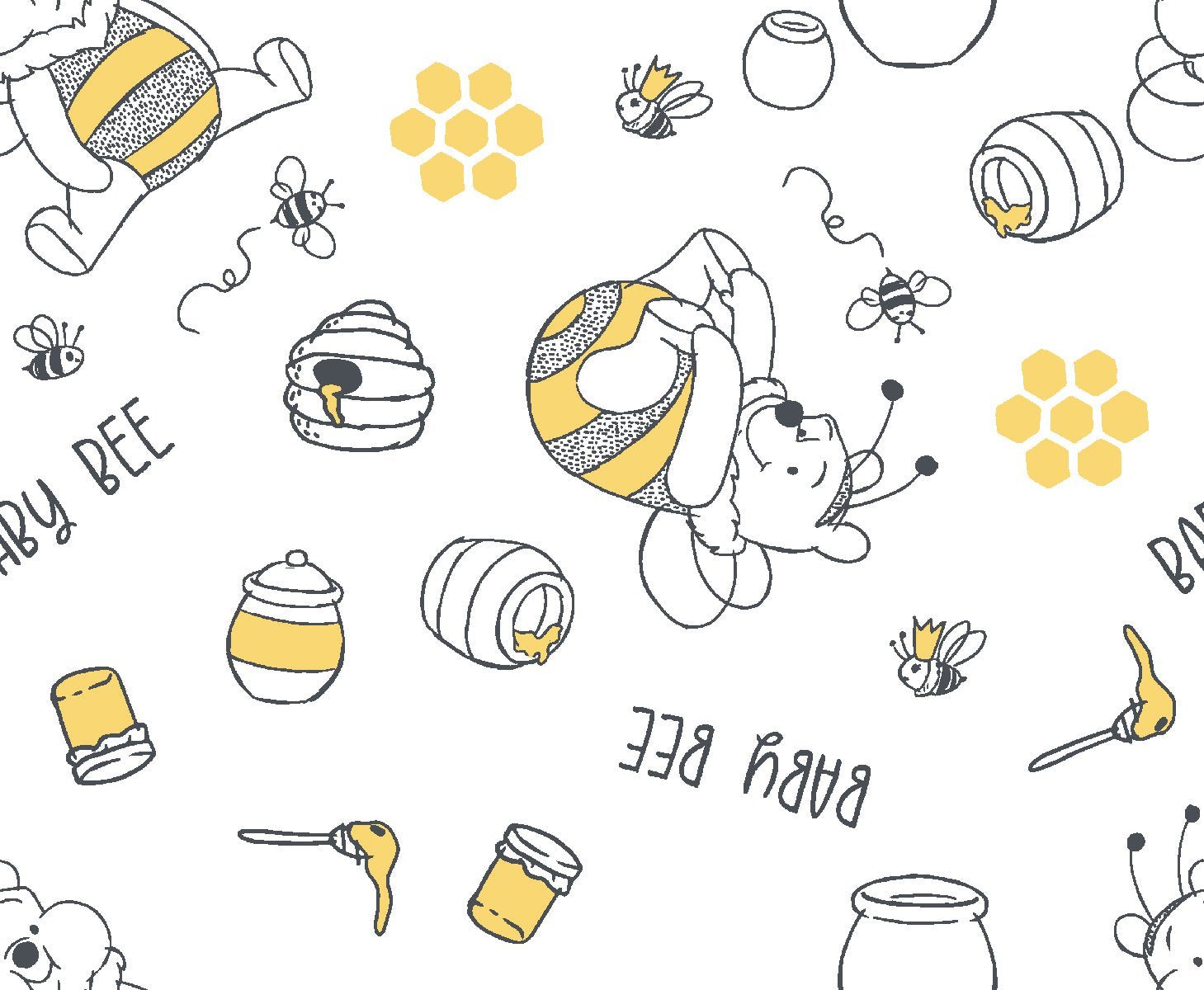 Baby Bee Winnie the Pooh Fabric 80134 - Mary Jo Fabrics
