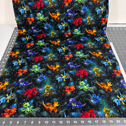 Baby Dragons fabric CD3087 Cute Dragon Toss - Mary Jo Fabrics