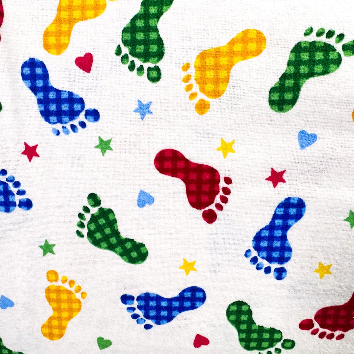 Baby Footprint FLANNEL 9307 - 78 Feet Prints - Mary Jo Fabrics