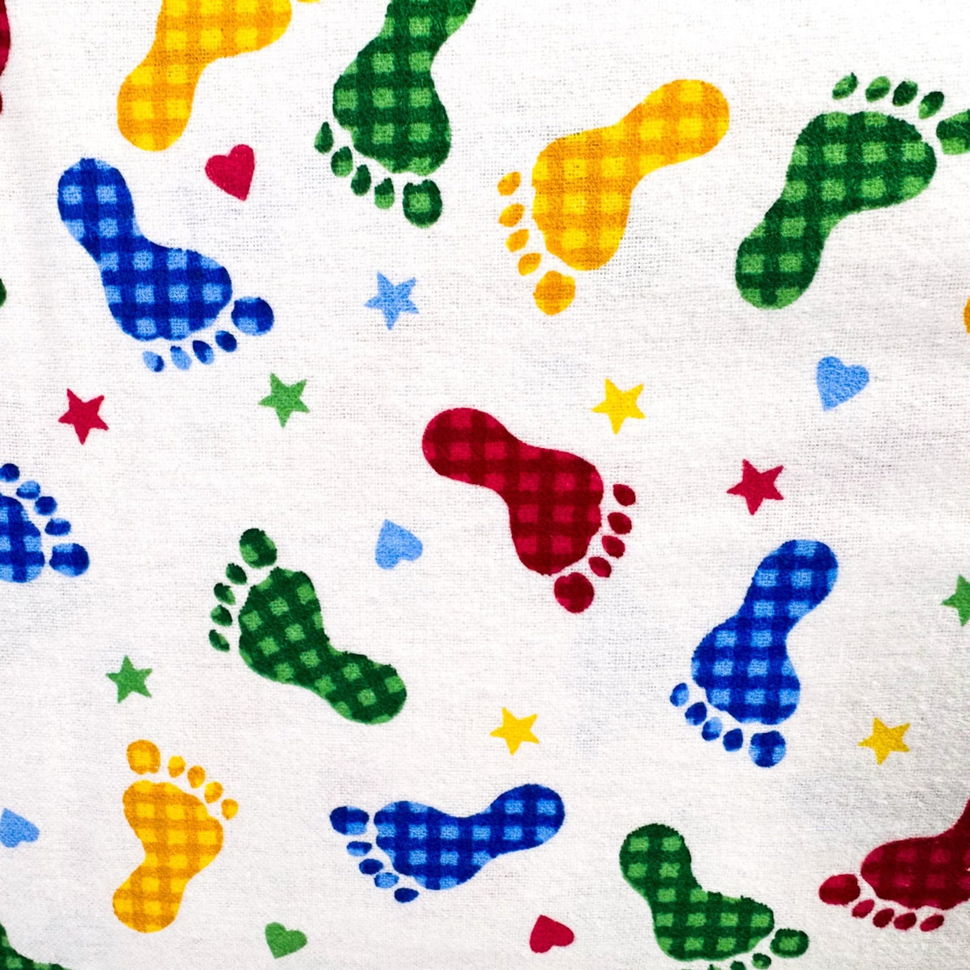 Baby Footprint FLANNEL 9307 - 78 Feet Prints - Mary Jo Fabrics