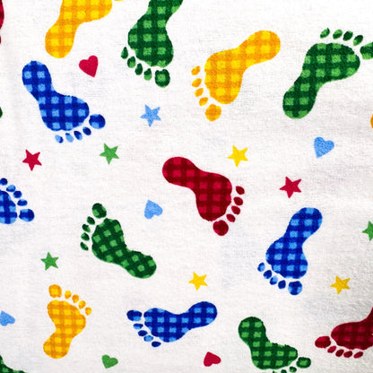Baby Footprint FLANNEL 9307 - 78 Feet Prints - Mary Jo Fabrics
