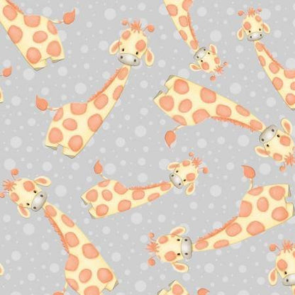 Baby Giraffe Cotton FLANNEL 0958 - 90 Cute Giraffes - Mary Jo Fabrics