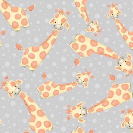 Baby Giraffe Cotton FLANNEL 0958 - 90 Cute Giraffes - Mary Jo Fabrics
