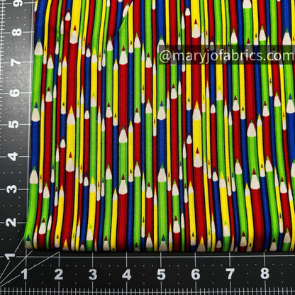 Back to School Cotton Fabric 29931 Pencils - Mary Jo Fabrics