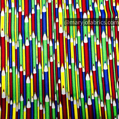 Back to School Cotton Fabric 29931 Pencils - Mary Jo Fabrics