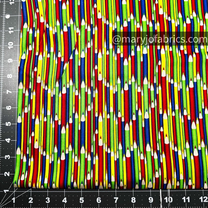 Back to School Cotton Fabric 29931 Pencils - Mary Jo Fabrics