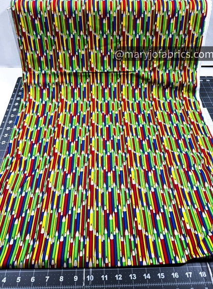 Back to School Cotton Fabric 29931 Pencils - Mary Jo Fabrics