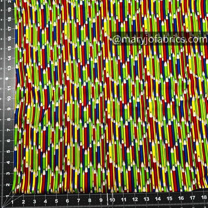 Back to School Cotton Fabric 29931 Pencils - Mary Jo Fabrics