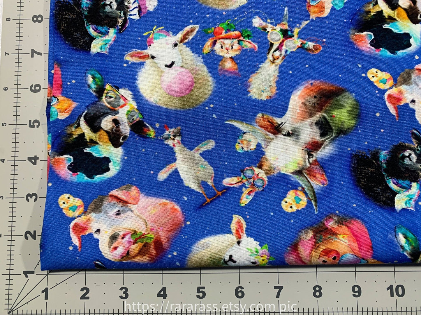 Back to the Farm Animal fabric 23043 goat pig - Mary Jo Fabrics