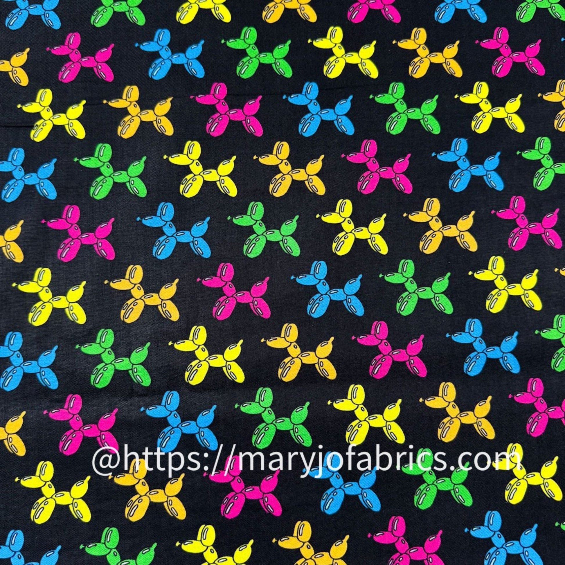 Balloon Dog Animal Fabric 10408 Colorful Puppy Dogs - Mary Jo Fabrics