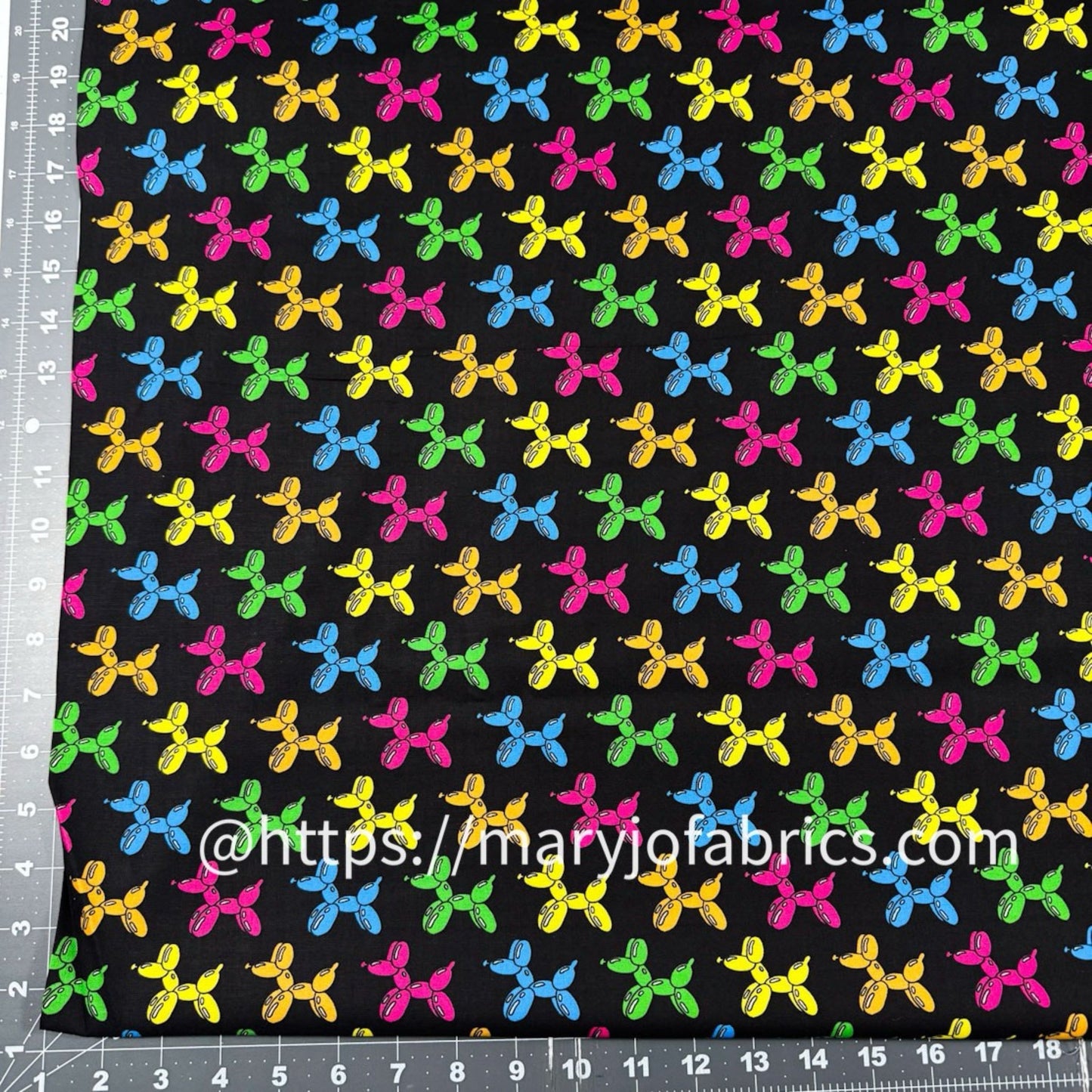 Balloon Dog Animal Fabric 10408 Colorful Puppy Dogs - Mary Jo Fabrics