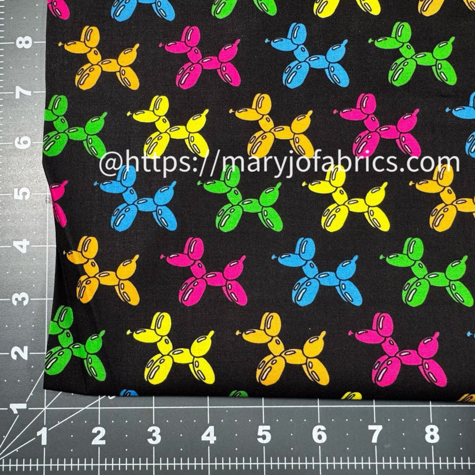 Balloon Dog Animal Fabric 10408 Colorful Puppy Dogs - Mary Jo Fabrics