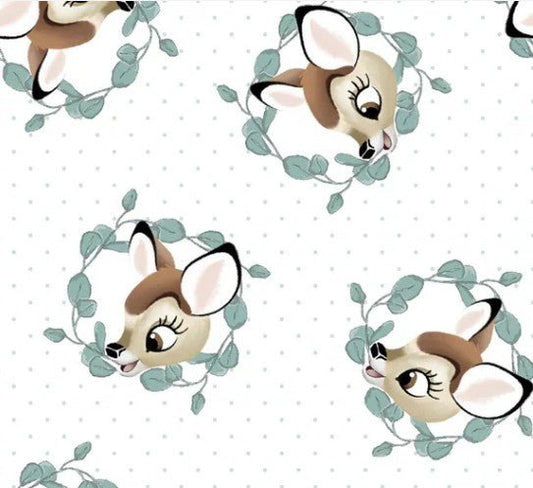 Bambi Fabric CP73467 White Bambi Deer - Mary Jo Fabrics