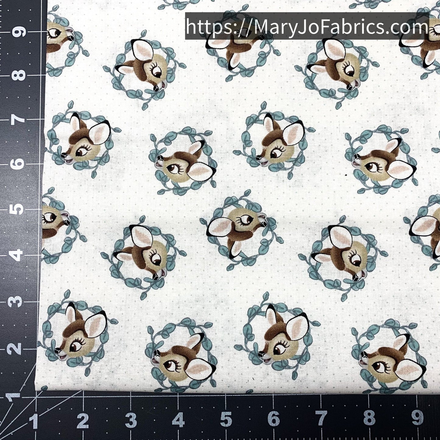 Bambi Fabric CP73467 White Bambi Deer - Mary Jo Fabrics