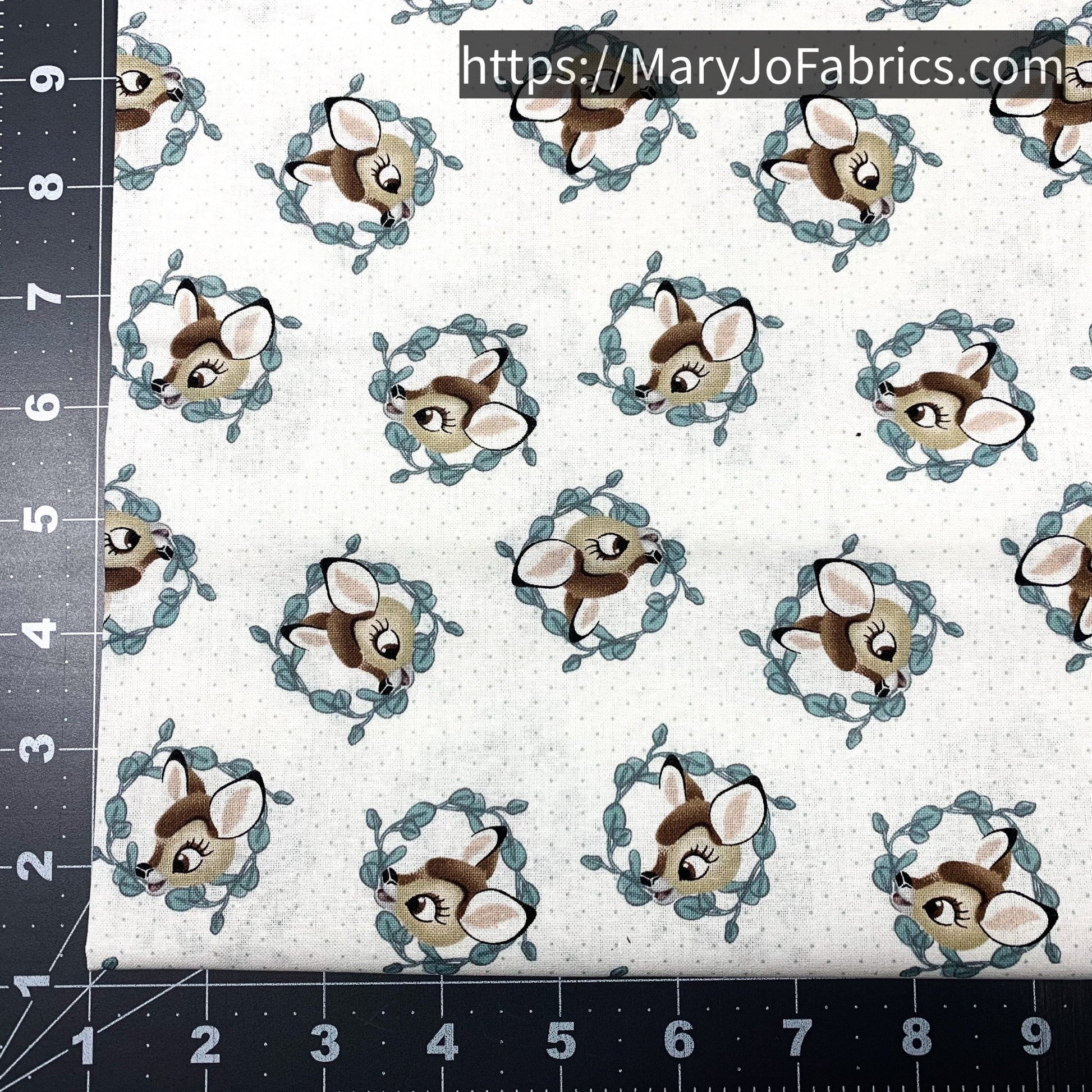 Bambi Fabric CP73467 White Bambi Deer - Mary Jo Fabrics