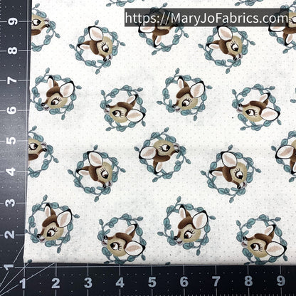 Bambi Fabric CP73467 White Bambi Deer - Mary Jo Fabrics