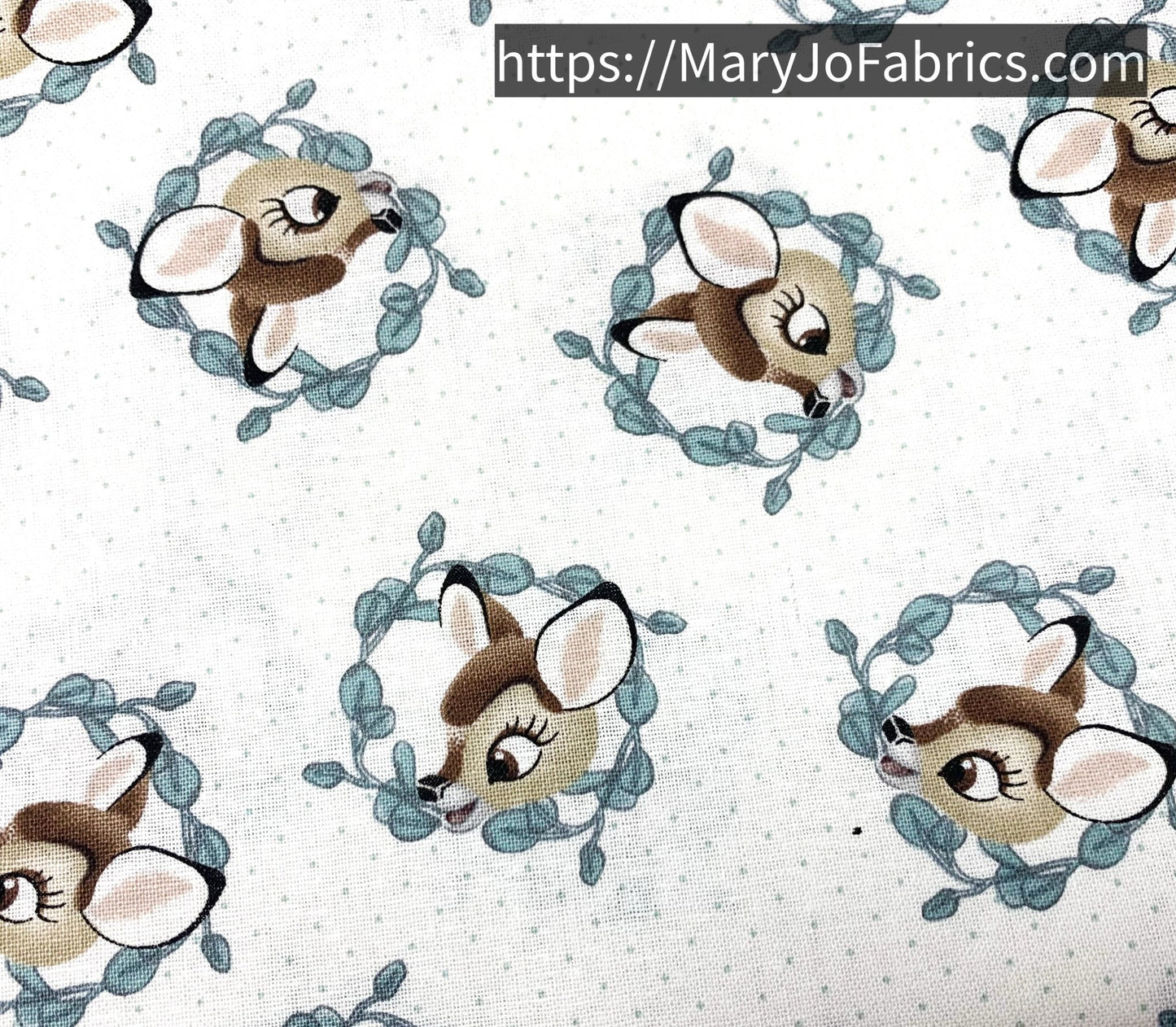 Bambi Fabric CP73467 White Bambi Deer - Mary Jo Fabrics