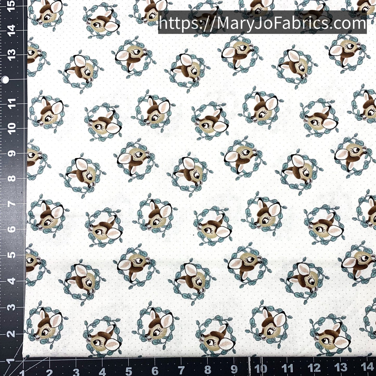 Bambi Fabric CP73467 White Bambi Deer - Mary Jo Fabrics