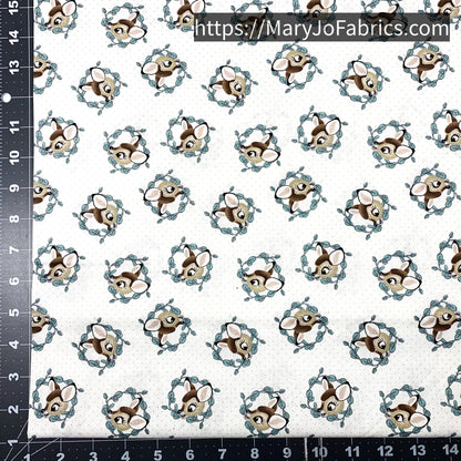 Bambi Fabric CP73467 White Bambi Deer - Mary Jo Fabrics