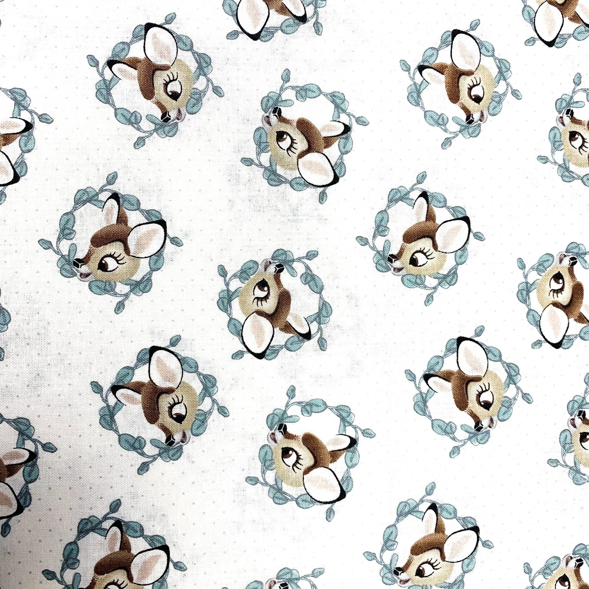 Bambi Fabric CP73467 White Bambi Deer - Mary Jo Fabrics