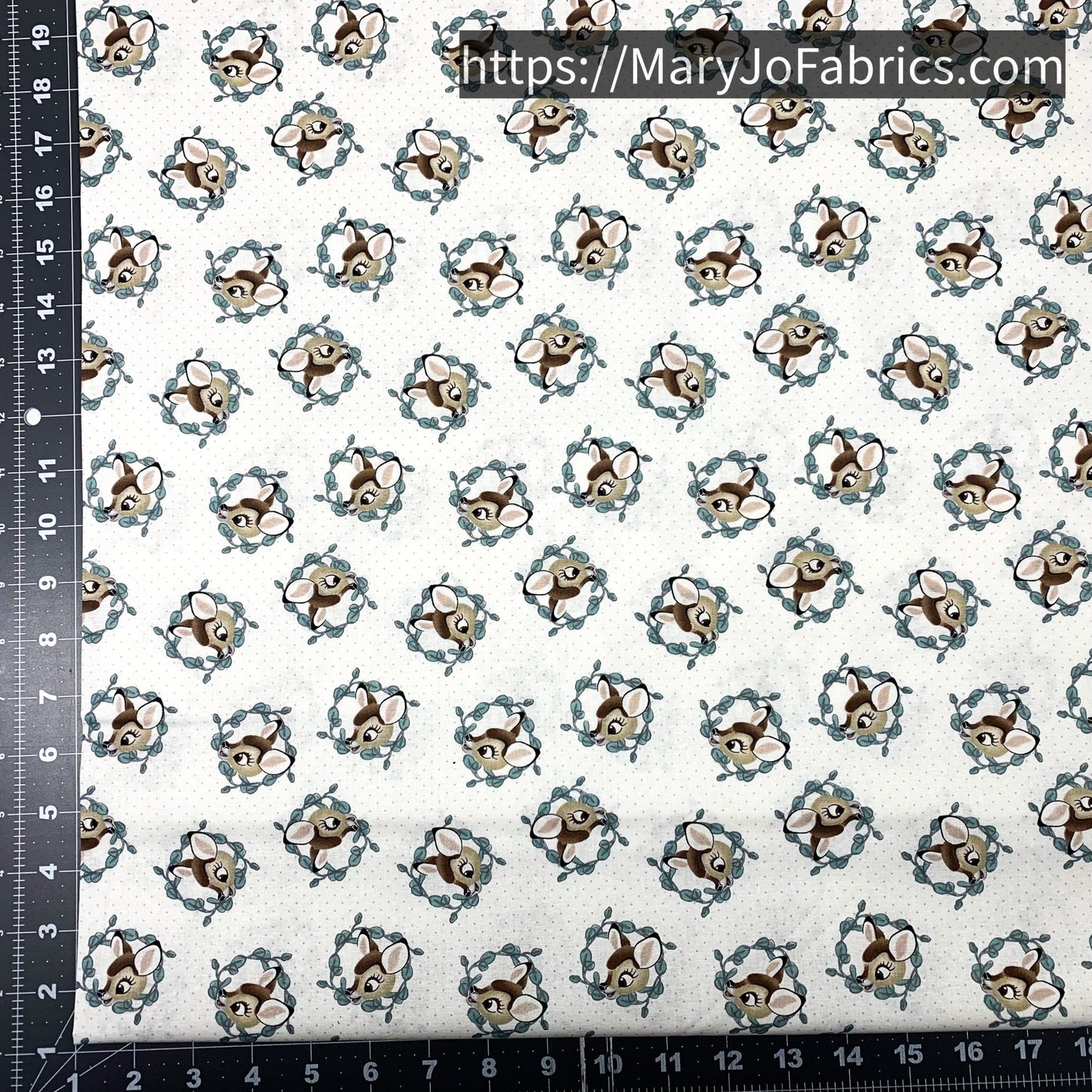 Bambi Fabric CP73467 White Bambi Deer - Mary Jo Fabrics