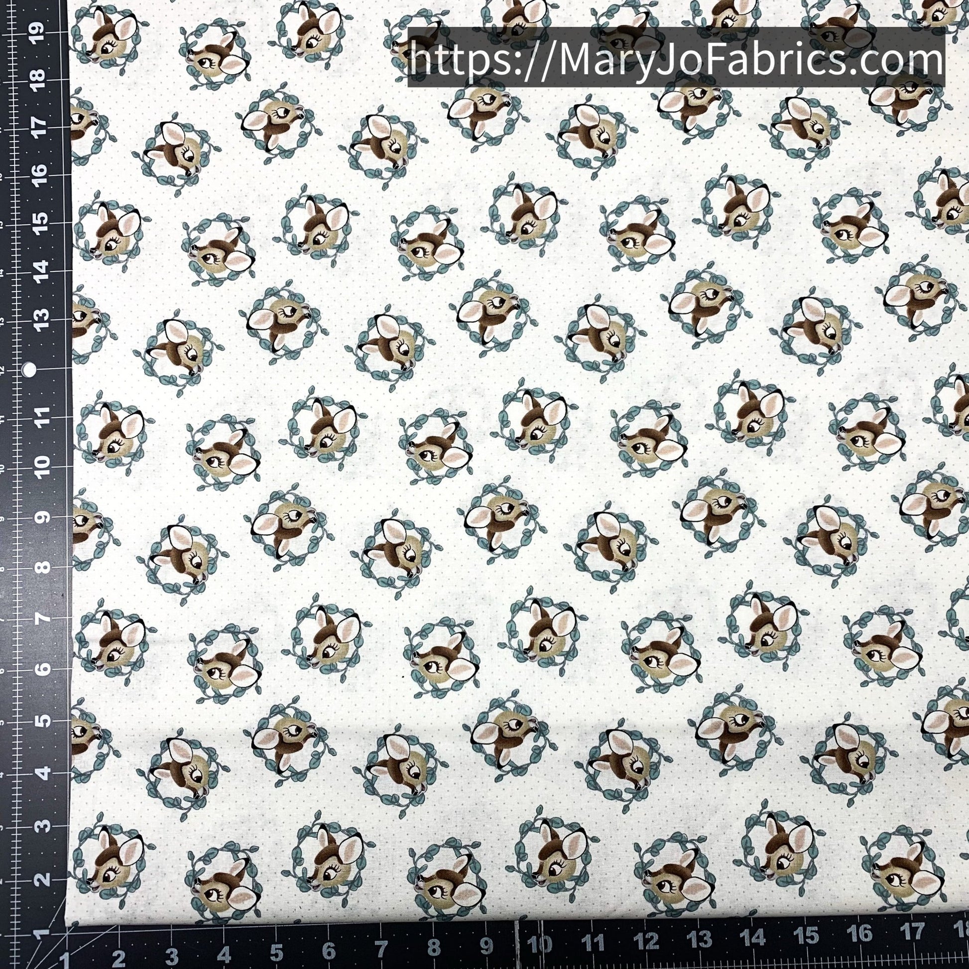 Bambi Fabric CP73467 White Bambi Deer - Mary Jo Fabrics