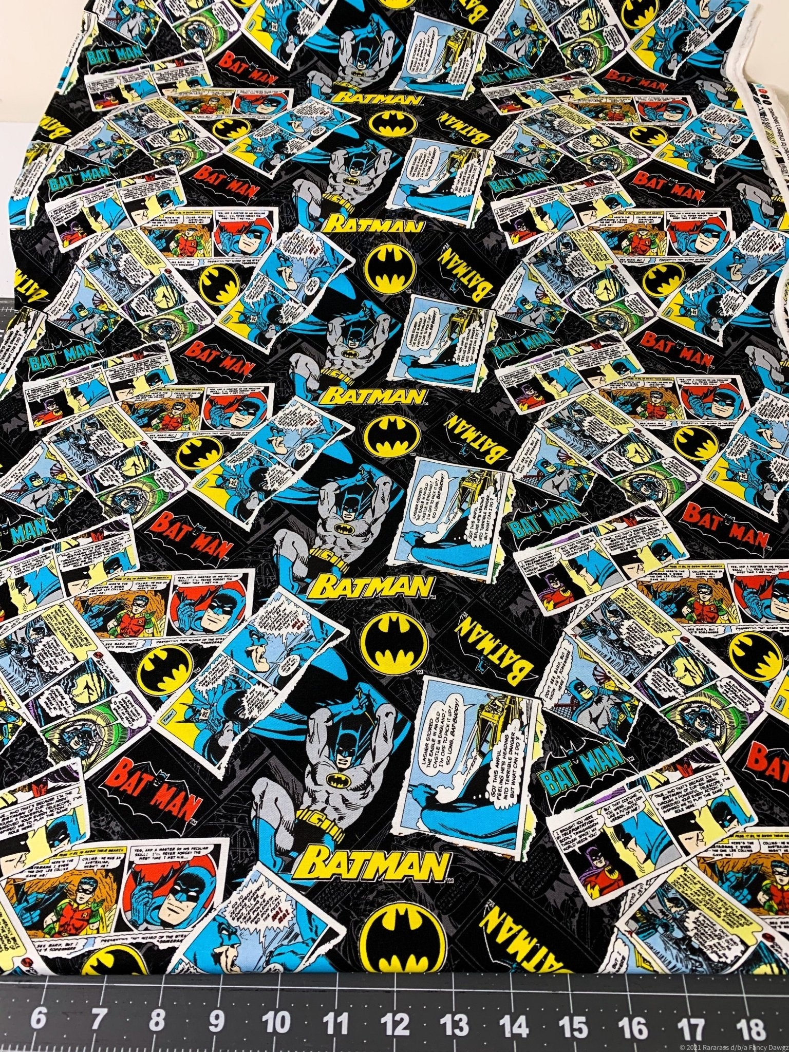 Batman cotton fabric Batman Poster fabric - Mary Jo Fabrics