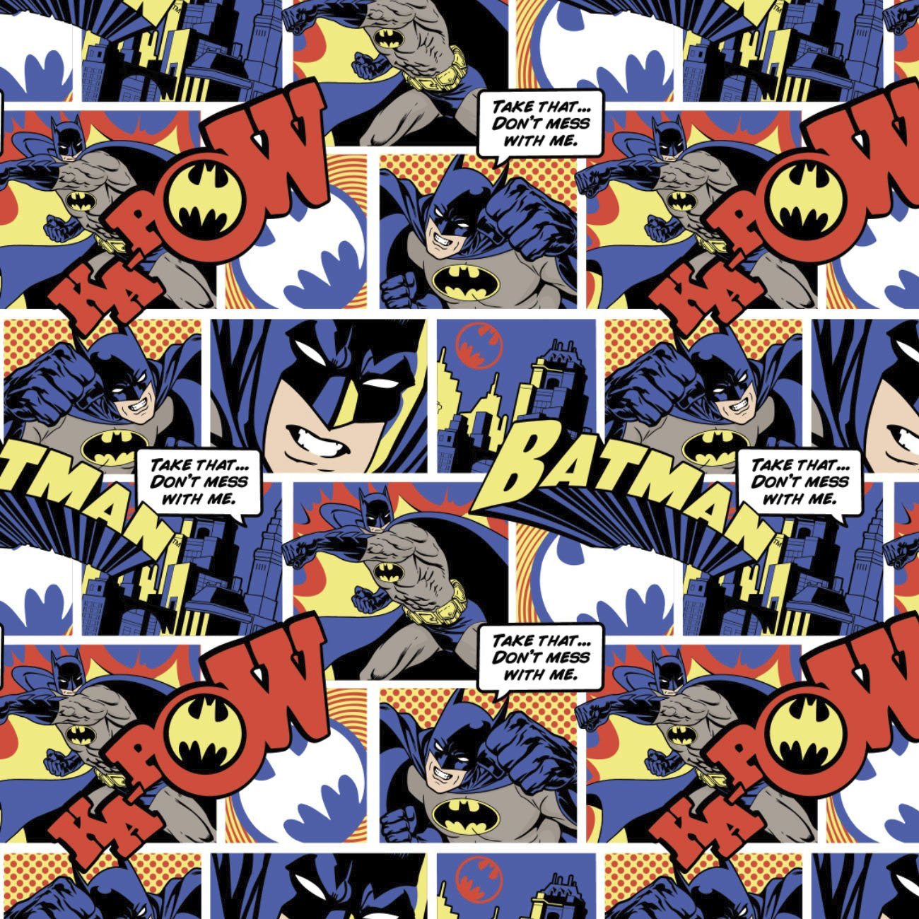 Batman fabric Color Pop Comic fabric Ka Pow - Mary Jo Fabrics