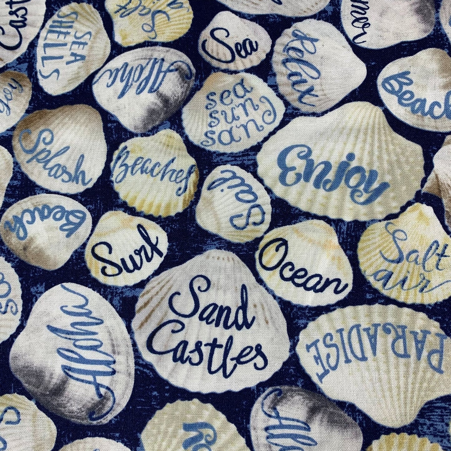 Beach Seashells Fabric C8287 Beach Swim Sea - Mary Jo Fabrics