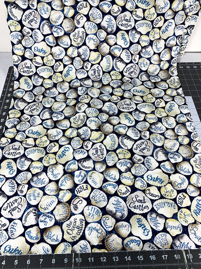 Beach Seashells Fabric C8287 Beach Swim Sea - Mary Jo Fabrics