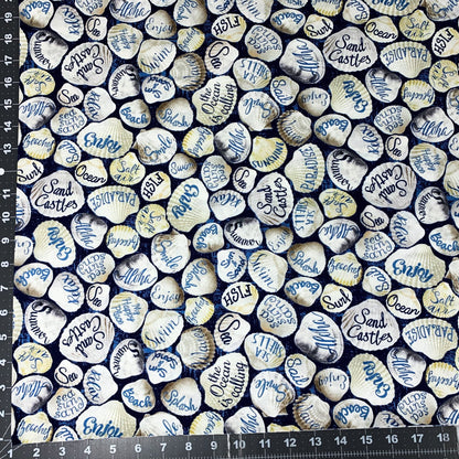 Beach Seashells Fabric C8287 Beach Swim Sea - Mary Jo Fabrics