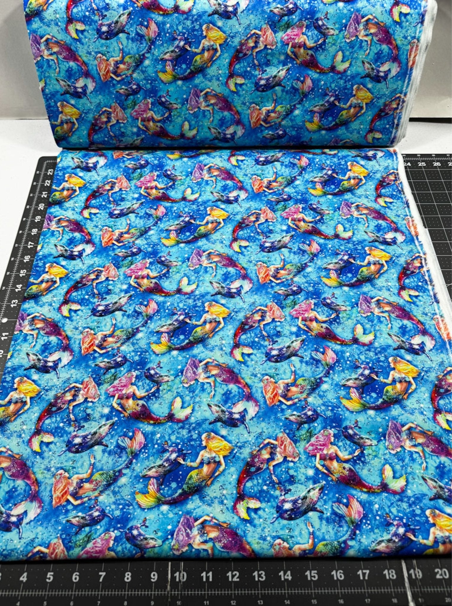 Beautiful Blue Mermaid Fabric 59 - 8571 Hidden Treasure - Mary Jo Fabrics