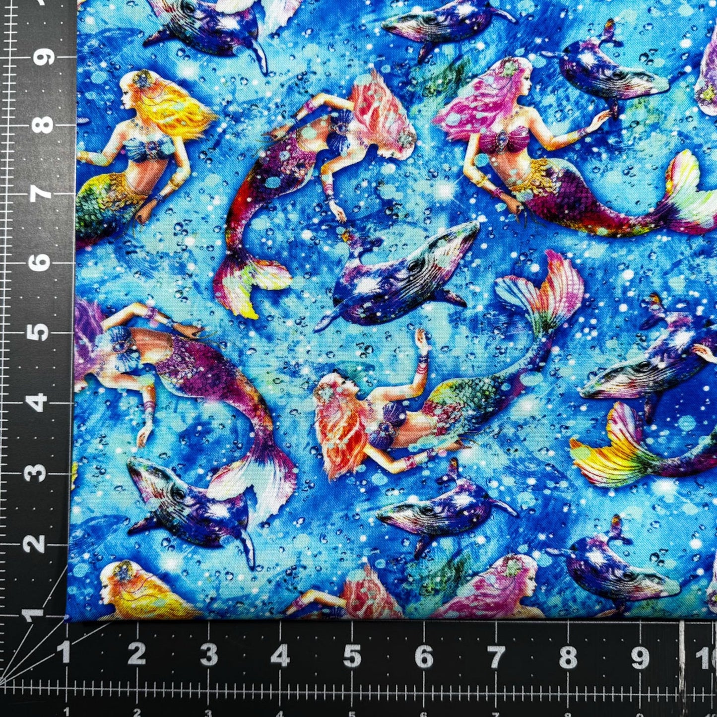 Beautiful Blue Mermaid Fabric 59 - 8571 Hidden Treasure - Mary Jo Fabrics