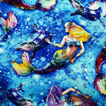 Beautiful Blue Mermaid Fabric 59 - 8571 Hidden Treasure - Mary Jo Fabrics