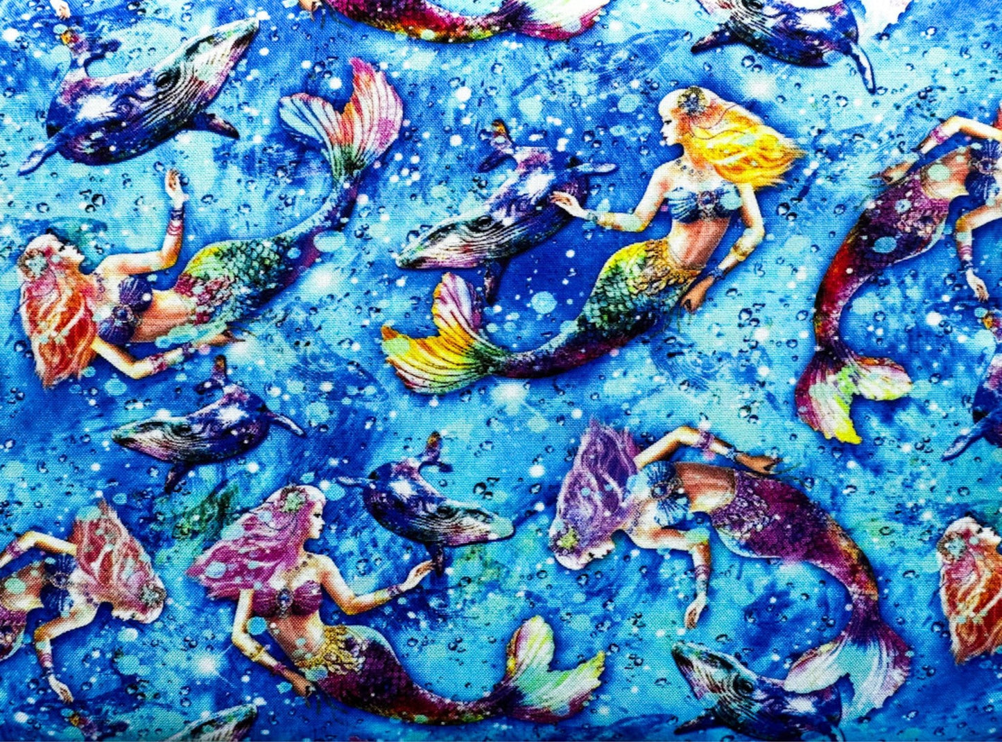 Beautiful Blue Mermaid Fabric 59 - 8571 Hidden Treasure - Mary Jo Fabrics