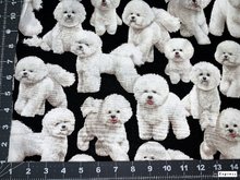 Bichon Frise Dog fabric C7526 cute white puppy fabric - Mary Jo Fabrics