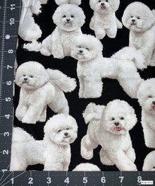 Bichon Frise Dog fabric C7526 cute white puppy fabric - Mary Jo Fabrics