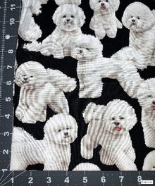 Bichon Frise Dog fabric C7526 cute white puppy fabric - Mary Jo Fabrics