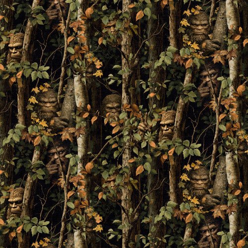 Bigfoot in Forest Cotton Fabric 23814 Legendary Loner - Mary Jo Fabrics