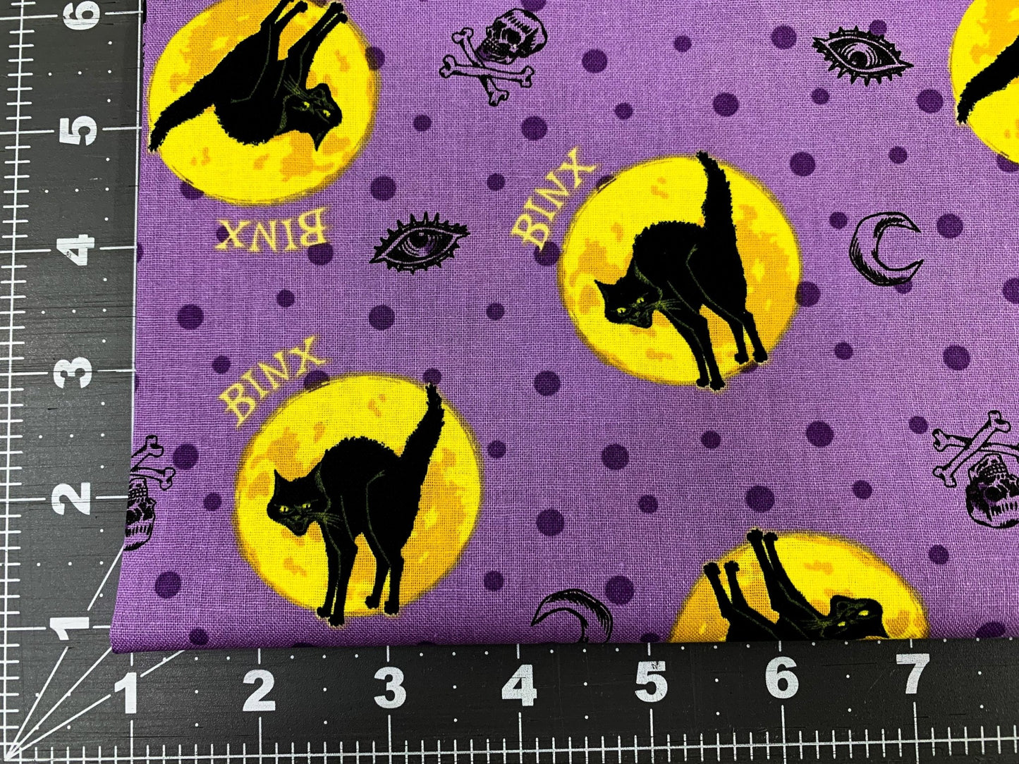 Binx black cat fabric Hocus Pocus fabric - Mary Jo Fabrics