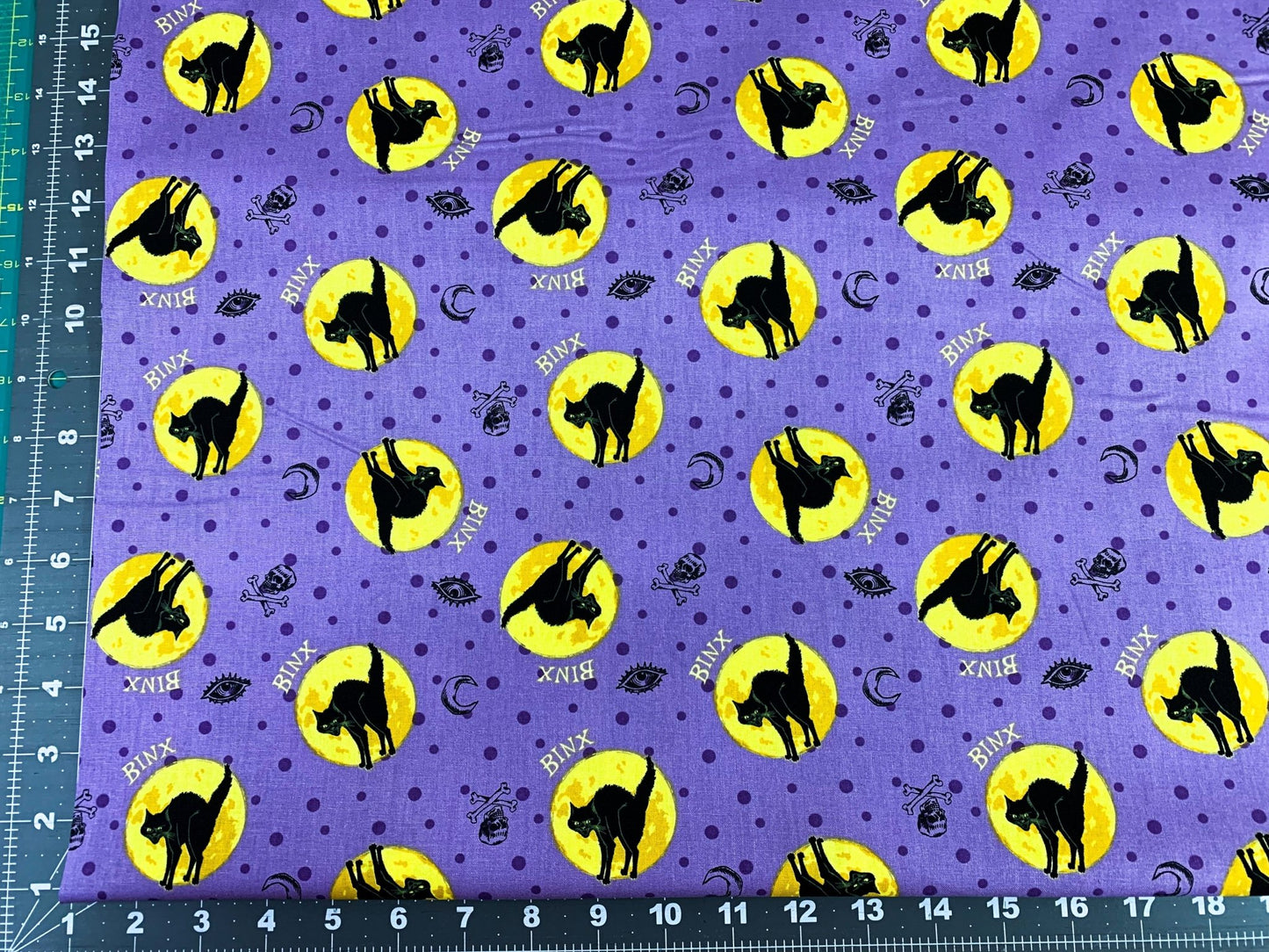 Binx black cat fabric Hocus Pocus fabric - Mary Jo Fabrics