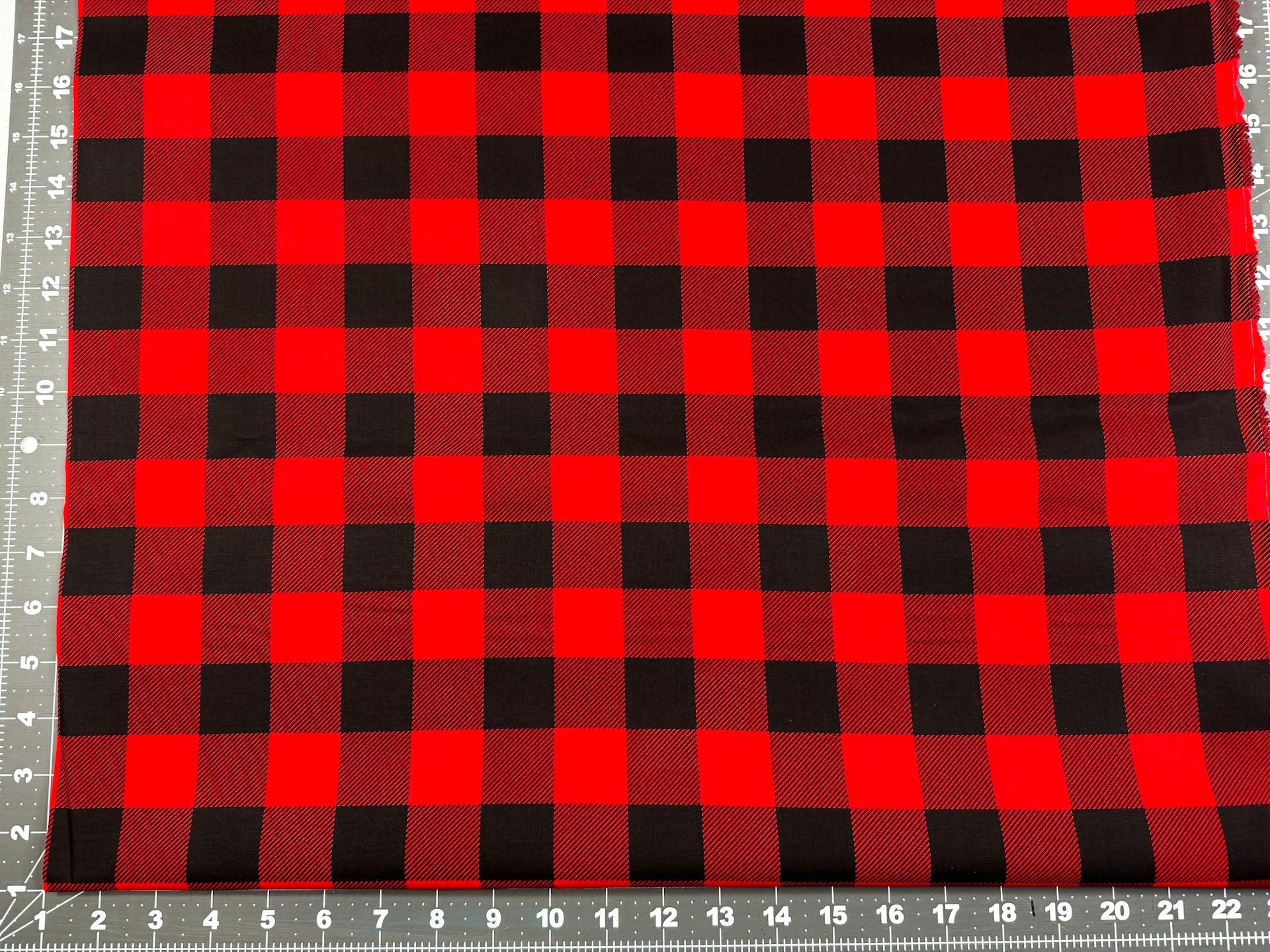 Black and Red plaid fabric buffalo paid cotton fabric - Mary Jo Fabrics